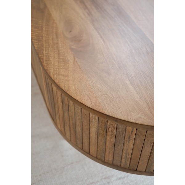 Massief houten salontafel met messing poten - Unami