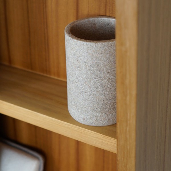 Massief teak badkamermeubel met spiegel 80 cm