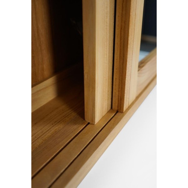 Massief teak badkamermeubel met spiegel 80 cm