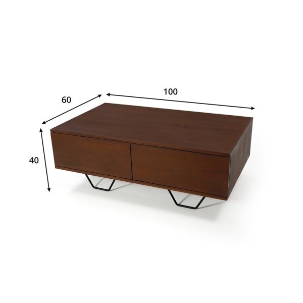 Massief teakhouten salontafel 100 cm - Enya