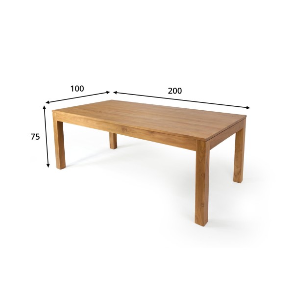 Massief teakhouten eettafel 200 cm - Ayu