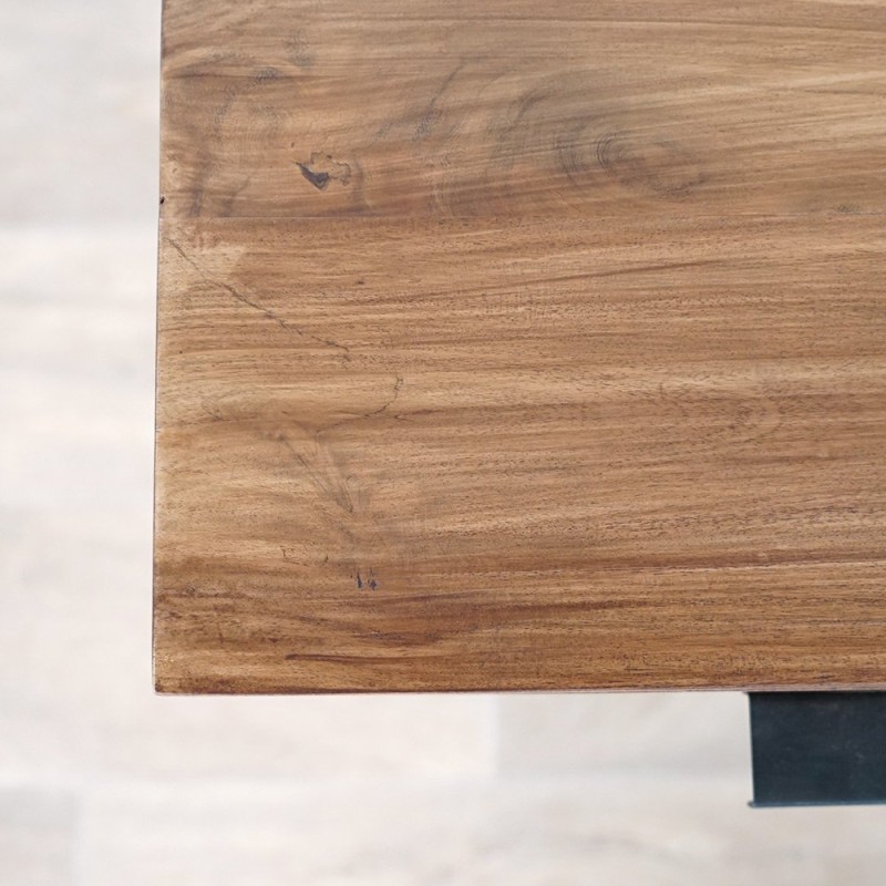 Massief houten bureau met metalen poten - Zag