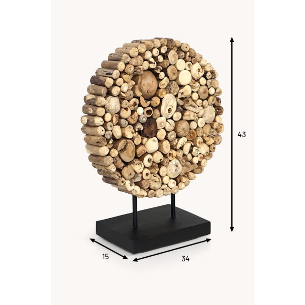 Decoratief object in teruggewonnen teakhout