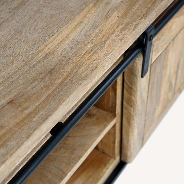TV-meubel van industrieel hout en metaal 140 cm - Paris