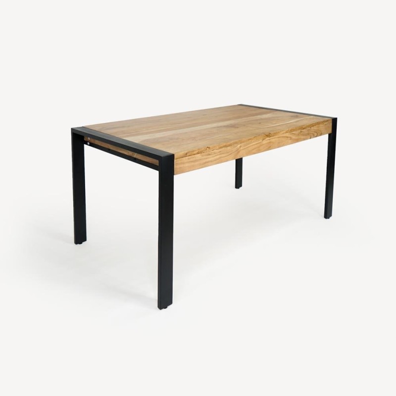 Massief hout en metalen eettafel - Liverpool