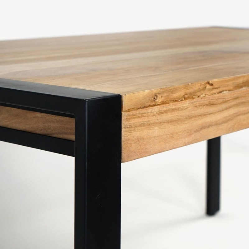 Massief hout en metalen eettafel - Liverpool
