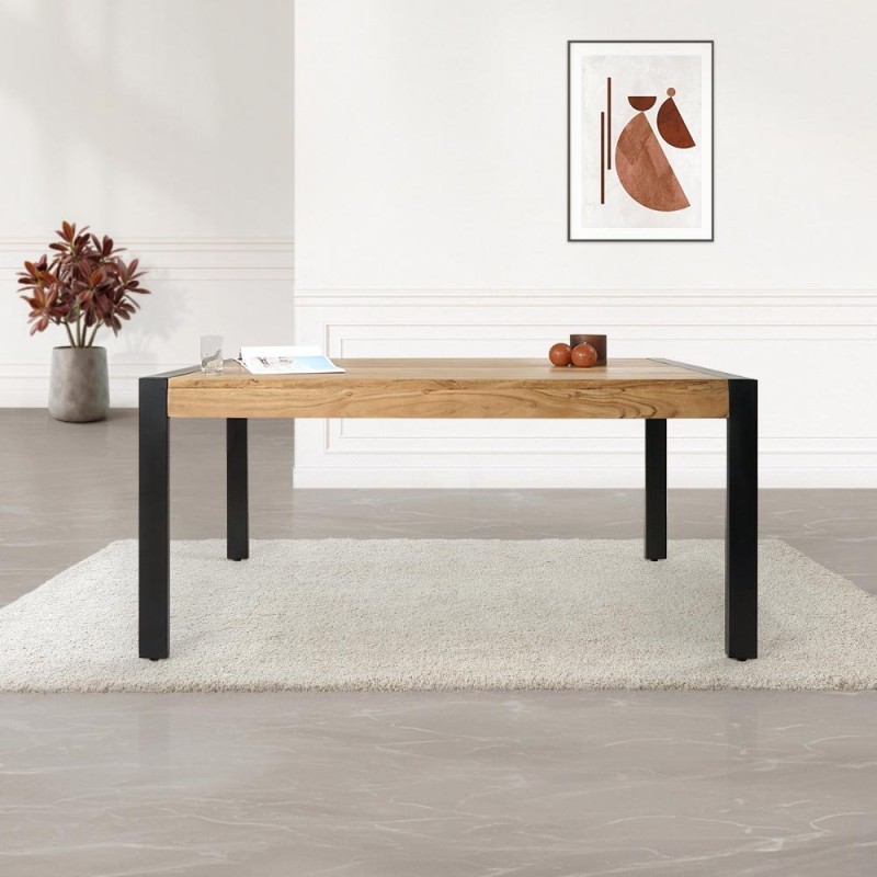 Massief hout en metalen eettafel - Liverpool