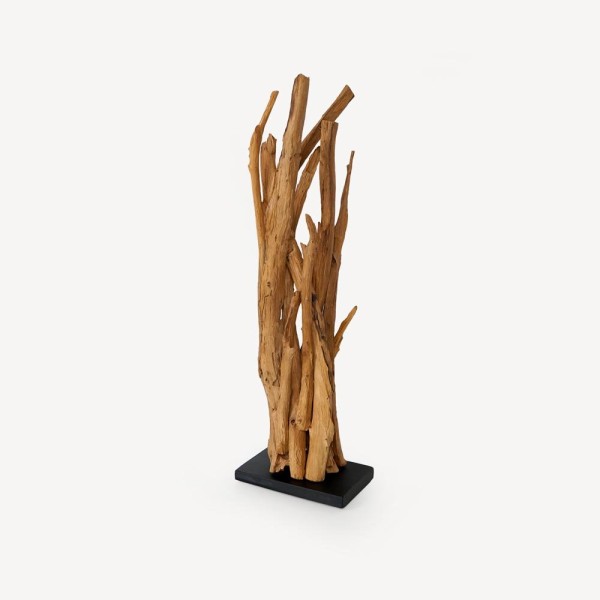 Decoratief object in teruggewonnen teakhout