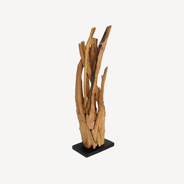 Decoratief object in teruggewonnen teakhout
