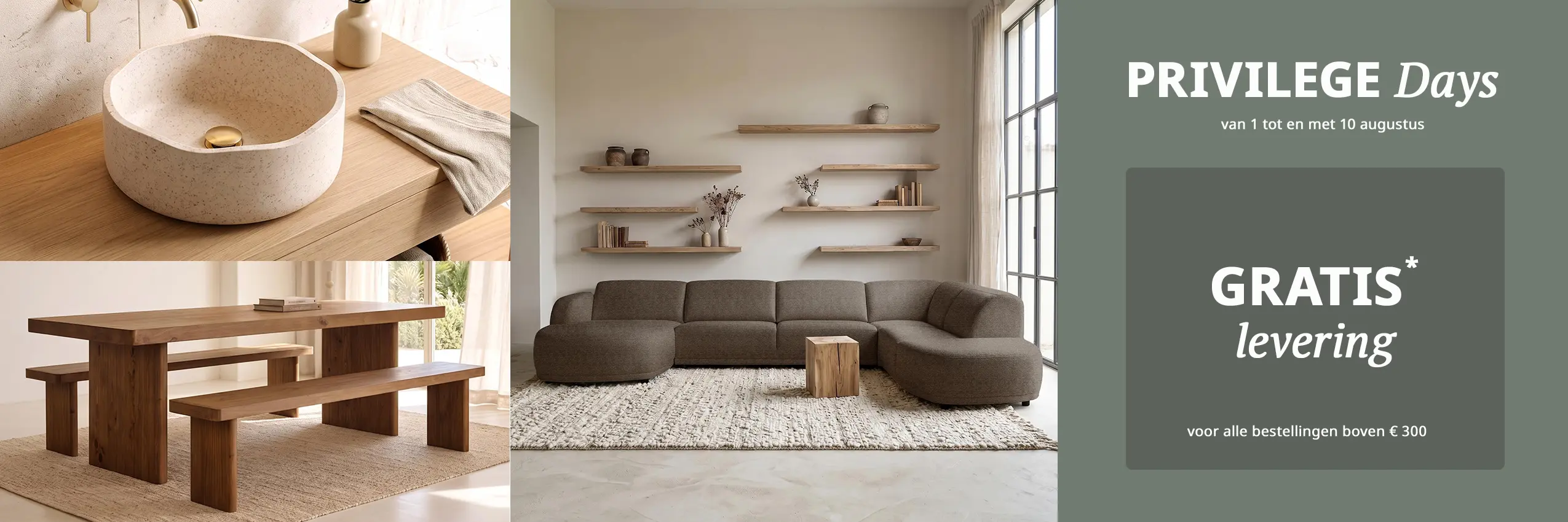 PRIVILEGE Days – GRATIS levering vanaf €300 aankoopbedrag